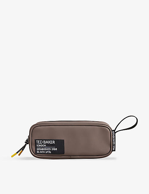 TED BAKER: Tense brand-patch rubberised pencil case