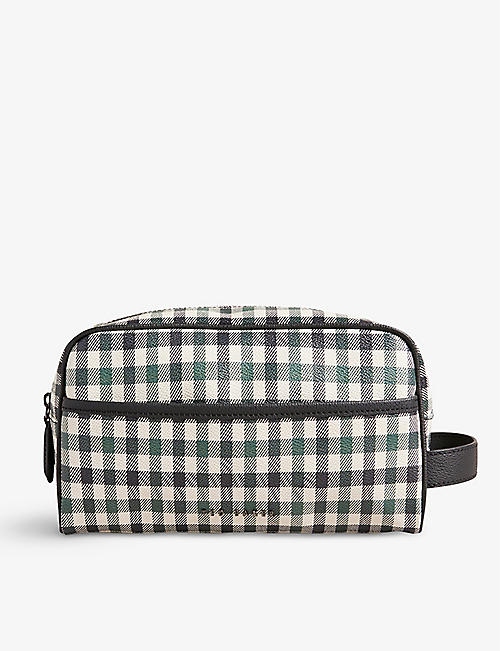 TED BAKER: Nayrrn checked faux-leather washbag