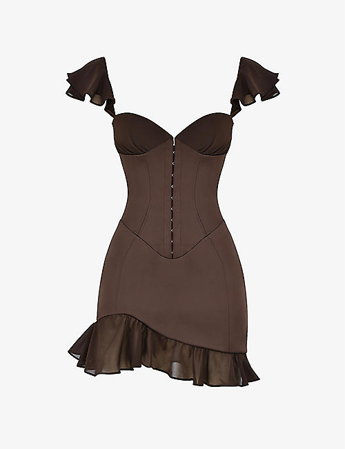 HOUSE OF CB: Dionne corset satin mini dress