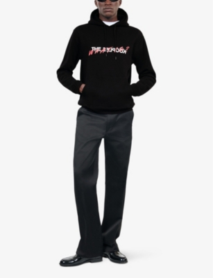 The Kooples Logo-print Cotton-jersey Hoody In Bla01
