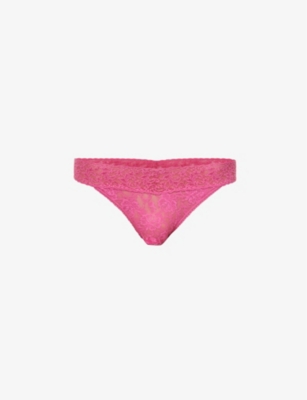 Hanky Panky Signature Lace Original-rise Stretch-lace Thong In Dragon Fruit