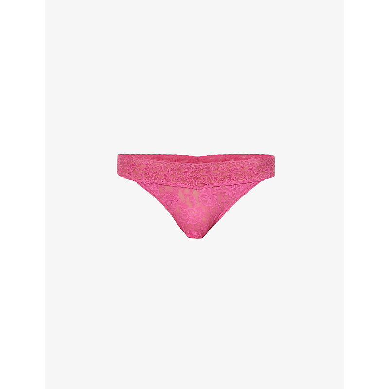Hanky Panky Signature Lace Original-rise Stretch-lace Thong In Dragon Fruit