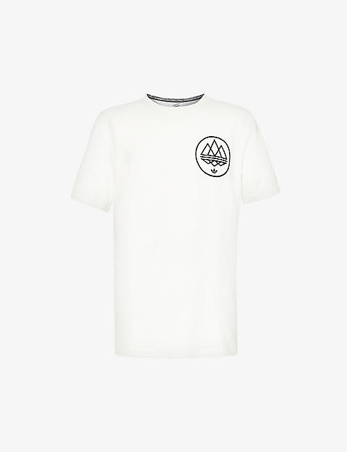 ADIDAS STATEMENT: adidas Spezial Mod Trefoil brand-print cotton and recycled-polyester-blend T-shirt