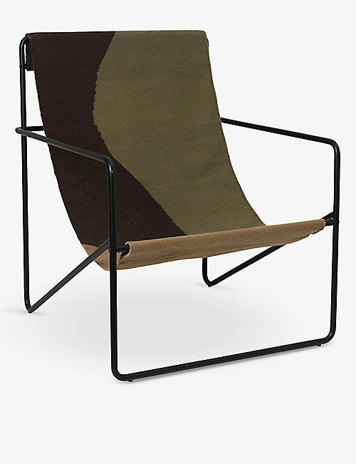 FERM LIVING: Desert block-colour steel and recycled-plastic lounge chair 77.5cm