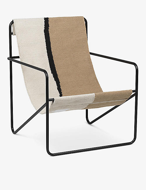 FERM LIVING: Desert steel and recycled-plastic lounge chair 77.5cm
