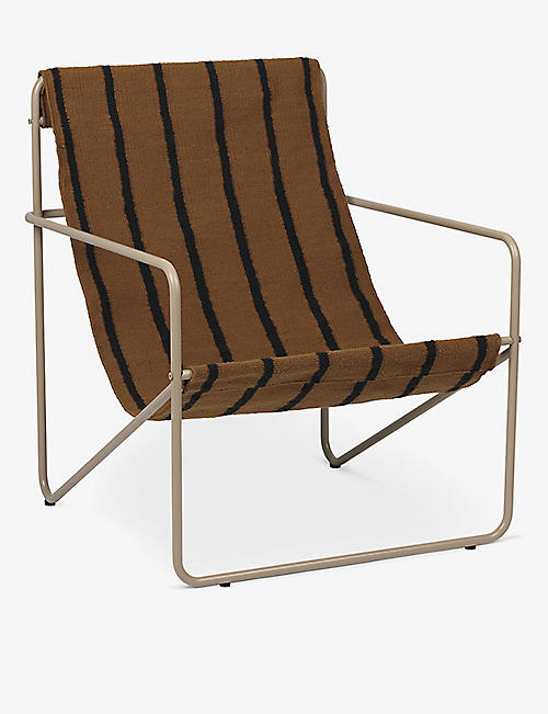 FERM LIVING: Desert block-colour steel and recycled-plastic lounge chair 77.5cm