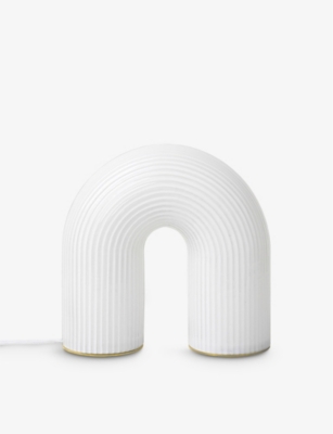 FERM LIVING Vuelta rippled glass and brass table lamp 21.5cm