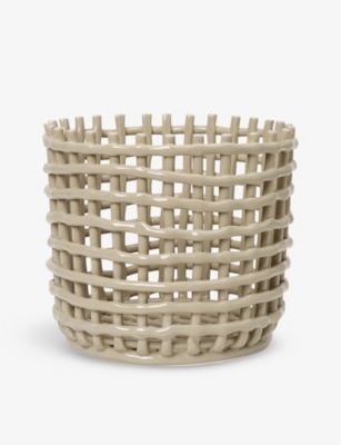 FERM LIVING: Cashmere large ceramic basket 24cm
