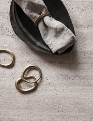 FERM LIVING LOW BRASS NAPKIN RINGS SET OF FOUR 59554845