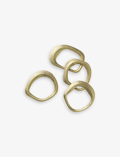 FERM LIVING: Flow brass napkin rings set of four