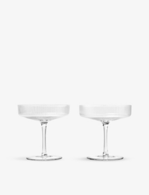 FERM LIVING: Ripple straight-sided glass champagne saucers set of two