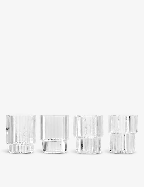 FERM LIVING: Ripple stackable glasses set of four