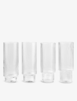FERM LIVING: Ripple Long stackable glasses set of four