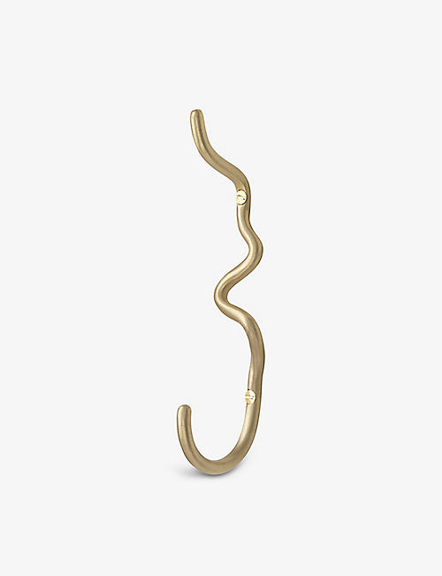 FERM LIVING: Curvature matte-finish brass hook 19.7cm