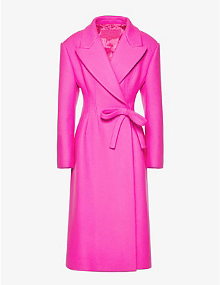 VALENTINO: Peak-lapel slim-fit wool-blend coat