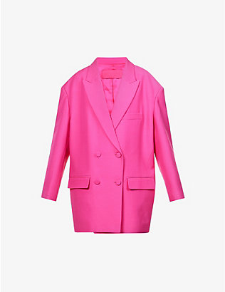VALENTINO: Oversized double-breasted virgin wool-blend blazer