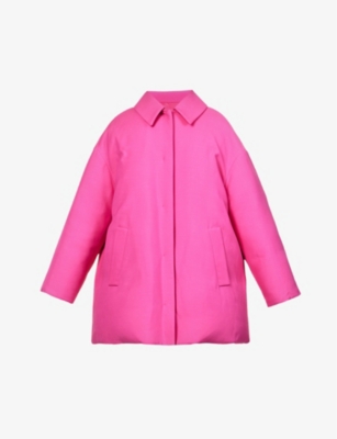 Valentino Oversized Padded Wool And Silk-blend Crepe Jacket In Pink Pp