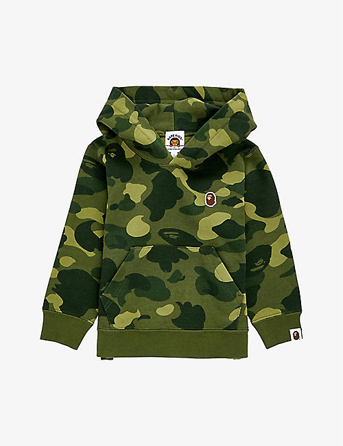 A BATHING APE: Camouflage brand-patch cotton-jersey hoody 4-9 years