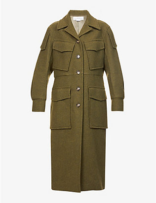 VICTORIA BECKHAM: Flap-pocket regular-fit wool-blend coat