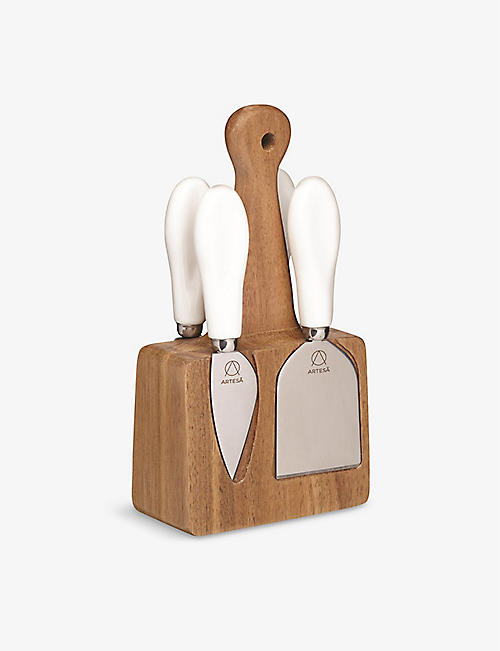 ARTESA: Acacia wood and stainless steel cheese knife set