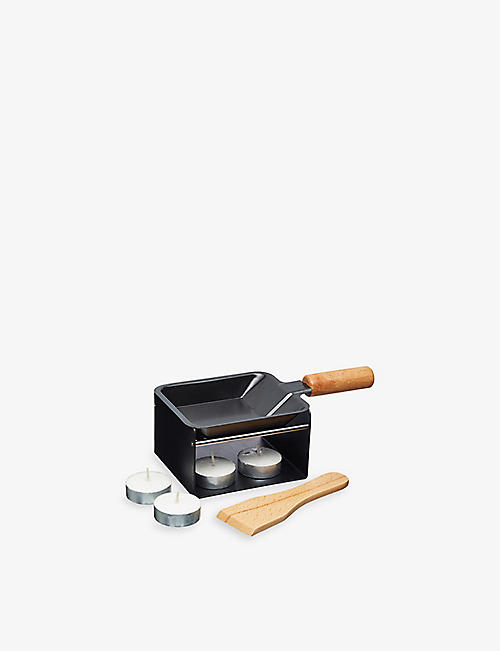 ARTESA: Mini iron and beech wood raclette set