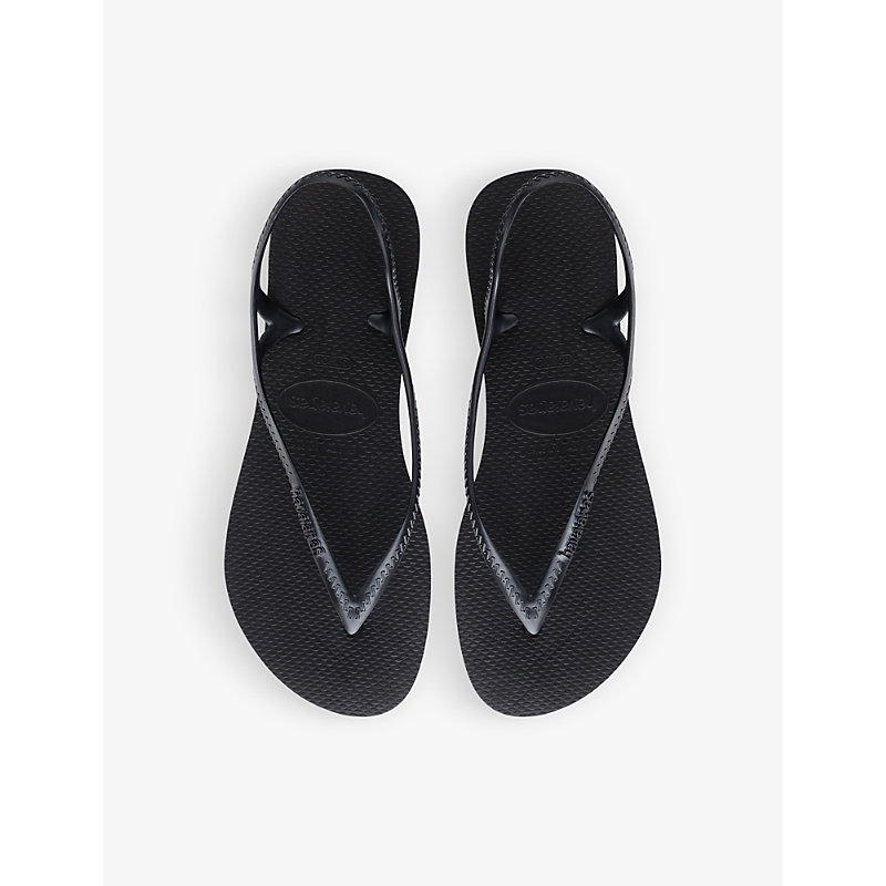Shop Havaianas Sunny Ii Slingback Rubber Sandals In Black