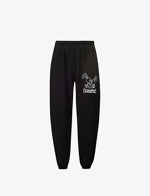 NATASHA ZINKO: Porno Bunny brand-print stretch-cotton jogging bottoms