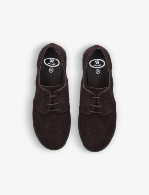 PAPOUELLI: Arthur hole-punched suede brogues 4-7 years