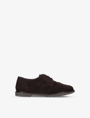 PAPOUELLI: Arthur hole-punched suede brogues 4-7 years