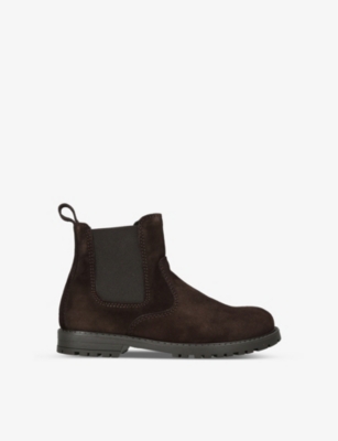 Papouelli Oscar Suede Chelsea Boots 7-9 Years In Brown