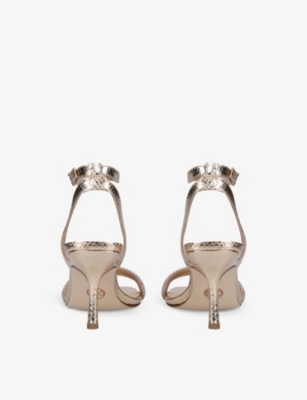 MICHAEL MICHAEL KORS Carrie crystal-embellished snake-embossed leather sandals