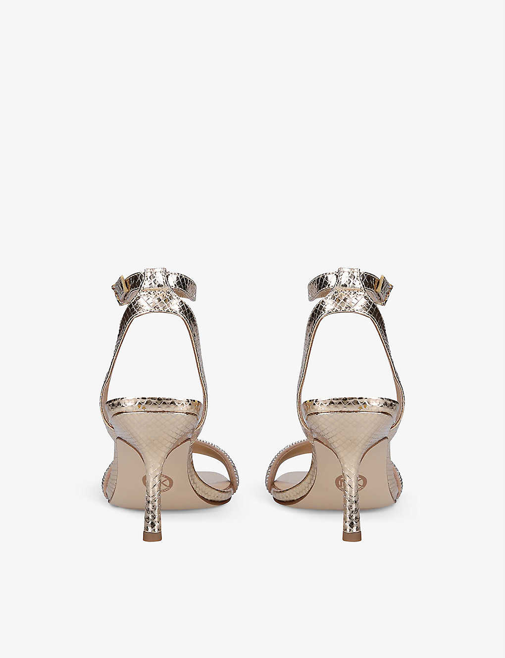 MICHAEL MICHAEL KORS Carrie crystal-embellished snake-embossed leather sandals