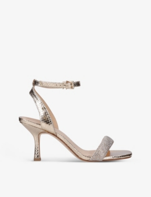 MICHAEL MICHAEL KORS Carrie crystal-embellished snake-embossed leather sandals