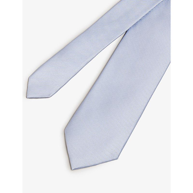 Shop Ted Baker Men's Lt-blue Moorez Textured Silk Tie
