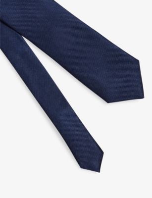Shop Ted Baker Men's Navy Moorez Textured Silk Tie