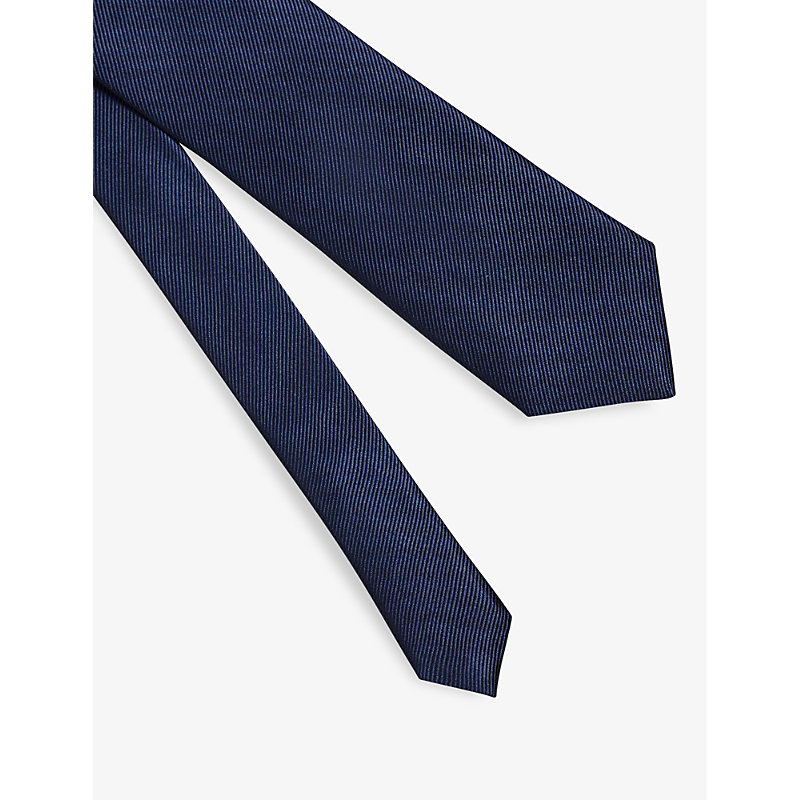 Shop Ted Baker Men's Navy Moorez Textured Silk Tie