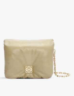 LOEWE Goya chain-embellished leather clutch