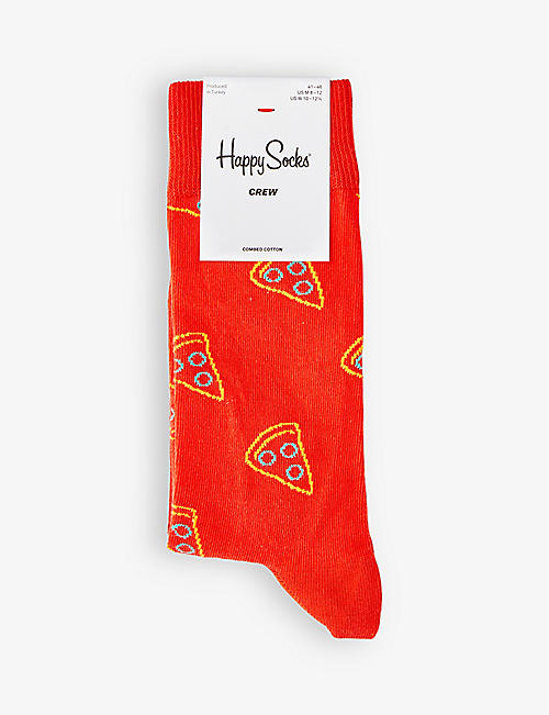 HAPPY SOCKS: Pizza Slice cotton-blend socks
