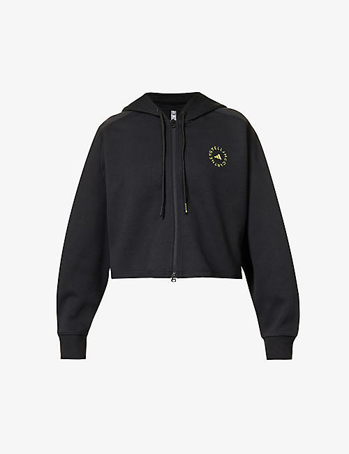 ADIDAS BY STELLA MCCARTNEY: Cropped organic cotton and recycled polyester-blend hoody