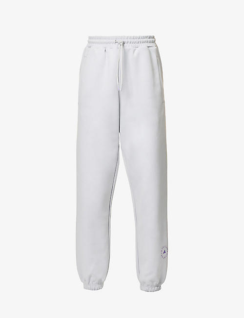 ADIDAS BY STELLA MCCARTNEY: High-rise organic cotton and recycled polyester-blend jogging bottoms