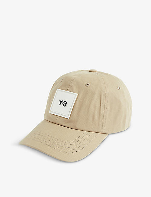 Y3: Brand-patch curved-brim cotton-twill cap