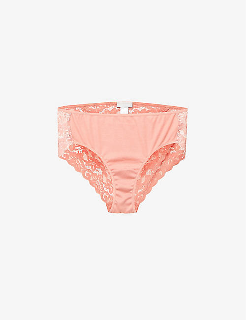 HANRO: Moments mid-rise lace and cotton briefs