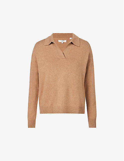 CHINTI AND PARKER: Contrast-collar relaxed-fit cotton and cashmere-blend jumper