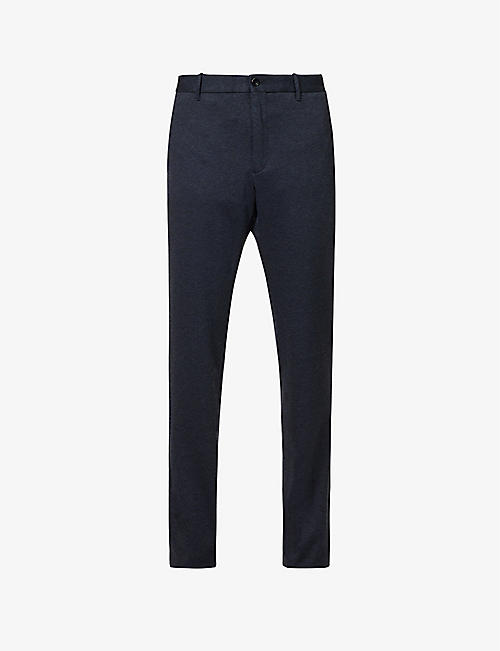 SLOWEAR: Honeycomb tapered-leg stretch-woven trousers