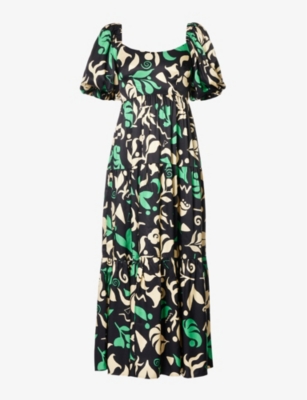 KITRI - Gianni abstract-print woven maxi dress 