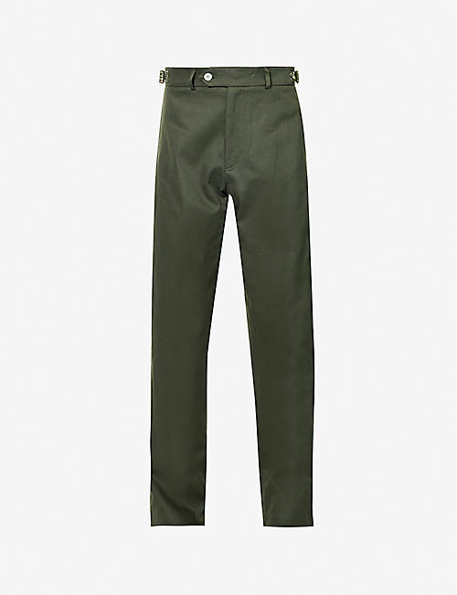 NICHOLAS DALEY: Floral-print straight-leg mid-rise cotton-twill trousers