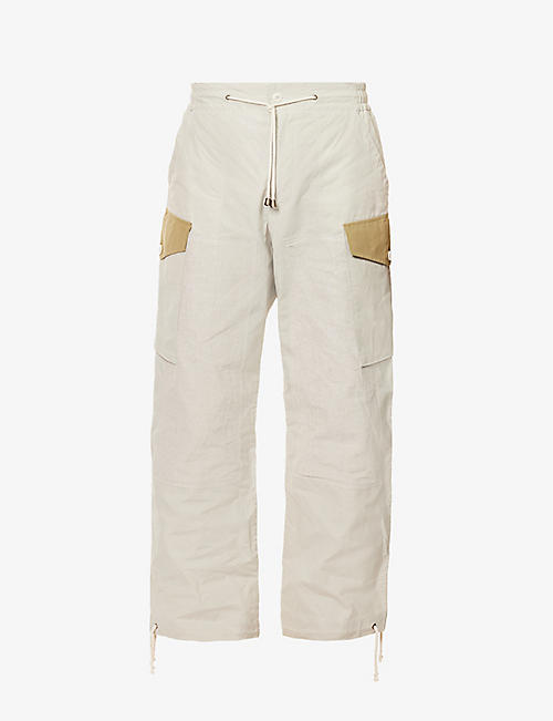 NICHOLAS DALEY: Contrast-panel dropped-crotch relaxed-fit cotton trousers