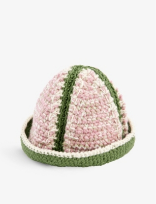 NEW NICHOLAS DALEY hand-crocheted bucket hats in cream/pink/green Nicholas Daley Multicolor Rolled Beanie Nicholas Daley main image 3