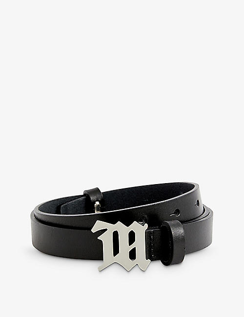 MISBHV: Gothic logo-buckle leather belt