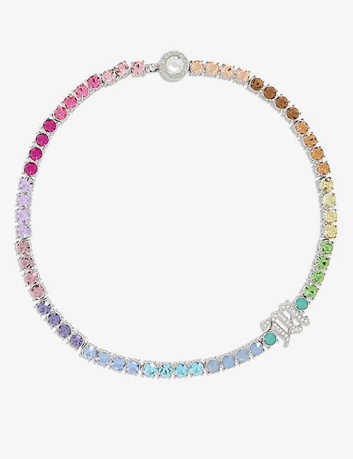 MISBHV: Colourful brass and cubic zirconia necklace